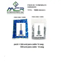 GENERICO - TERMINALES PARA CABLES 14AWG Y 12AWG 1000UNIDADES