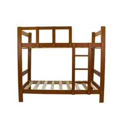 MUEBLES MACRUMO - Camarote de Madera Capirona de 1.5 plz con acabado Cedro