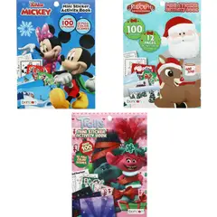 DISNEY - Packx3 Libro de actividades Navideño Mini con Stickers