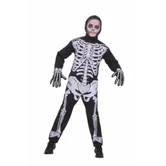 GENERICO - Disfraz de Calavera Skeleton para niños - Negro - S