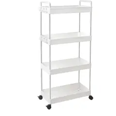 GENERICO - Estante Rack Baño Multiusos de 4 Niveles Blanco