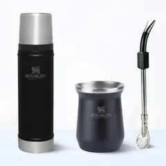 STANLEY - Combo Termo Classic 591 + Matero 236 Ml + Bombilla Negro