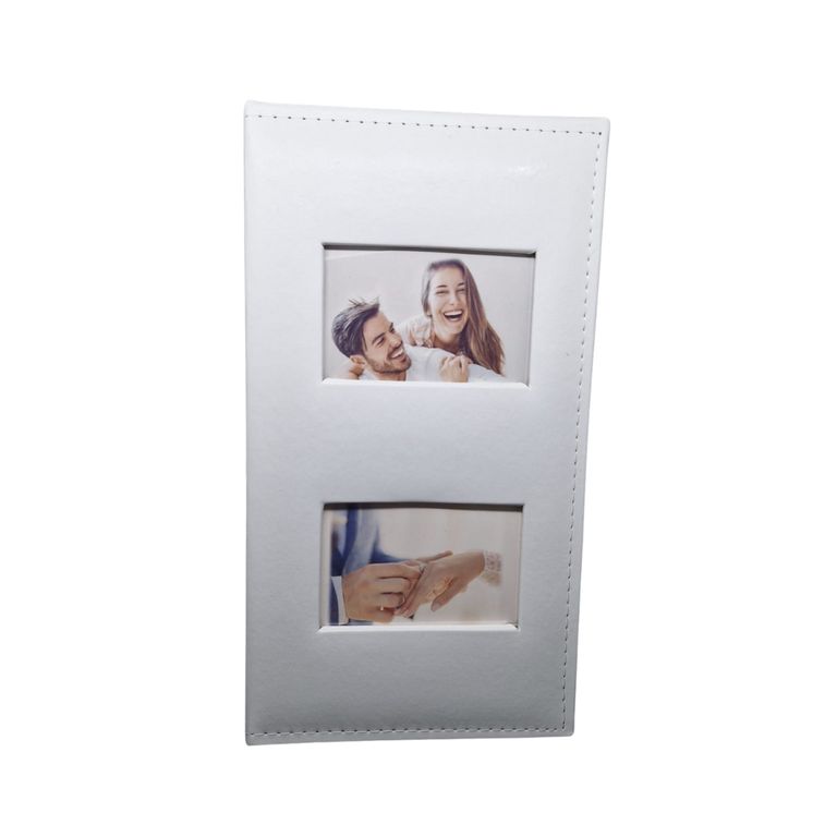 Album de Cuero Sintético (Blanco) doble ventana para 300 fotos 10x15