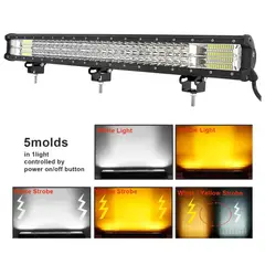 INMESOL - BARRA LED LUZ BLANCA+ÁMBAR FLASH 156 LEDS 468W 85CM