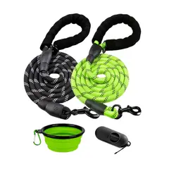 GENERICO - PACK 2 CORREAS REFLECTANTES COOYOO 1.8 M CON MANGO ACOLCHADO