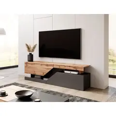 TU MESITA - Mesa de Tv Moderna Alexis 2 puertas color NegroRoble