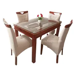 ALTO HOGAR - Juego de Comedor 4 Sillas Korina Beige