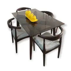 ALTO HOGAR - Juego de Comedor 4 Sillas Katrina Crema Madera Tornillo