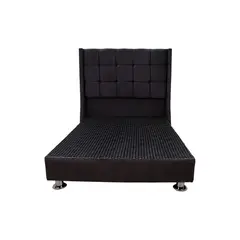 MUEBLES MACRUMO - Cama tapizada Paris - 2 Plz - color negro