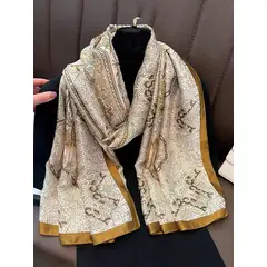 KAST PE - Bufanda Pashmina Ivonne de Seda - Pañuelo Diseño a rayas Mujer