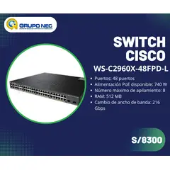 CISCO - Switch Catalyst WS-C2960X-48FPD-L