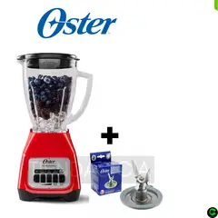 OSTER - Licuadora 2 velocidades BLSTKAG-RPB ROJO + CUCHILLA