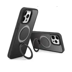 GENERICO - Case Magsafe Para iPhone 15 - Negro Con Parante