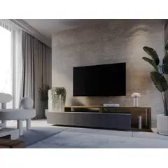 TU MESITA - Mesa de TV Moderna Mikela color NegroRoble