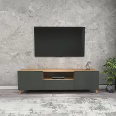 TU MESITA - Mesa de TV Clásica Katrina color NegroRoble 3 puertas