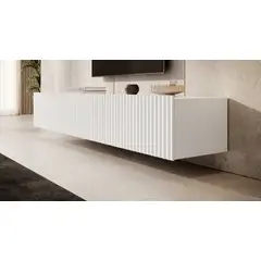 TU MESITA - Mesa de TV Flotante Lika color Blanco 4 puertas
