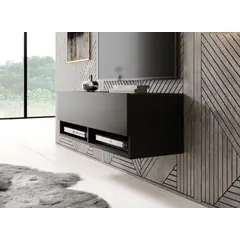 TU MESITA - Mesa de TV Flotante Argos color Negro 1 puerta