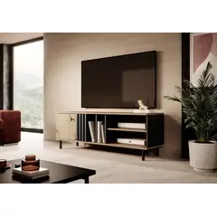 TU MESITA - Mesa de TV Moderna Robín color DunaNegro 1 puerta
