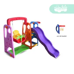 GENERICO - Tobogan y columpio para niña Multicolor 4 en 1