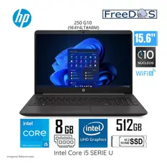 HP - LAPTOP INTEL CORE i5 1334U 8GB RAM 512GB SSD 15.6" HD FREE DOS 250 G10 (9E4Y4LT#ABM)