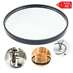 INSPIRA MARKET - Bandeja Espejada Decorativa 22.5 cm PACK X2