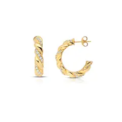 CRISLU - Aretes de Argolla Grandes Trenzados