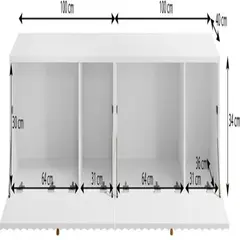 TU MESITA - Mesa de TV Michel Moderna color Blanco 2 puertas