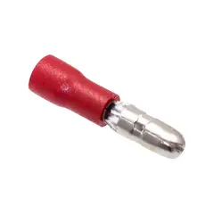 GENERICO - Terminal Aislado Macho Tipo Bala Rojo 22-16AWG x 100 Unidades