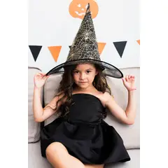 GENERICO - 2 SOMBREROS DE BRUJA PARA NIÑA HALLOWEN