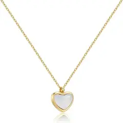 GENERICO - Collar para Mujer con Forma de Corazón Ágata Embutida