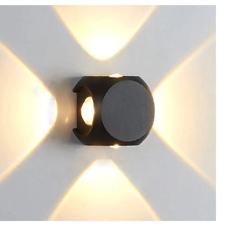 Lampara de pared Aplique LED 4 W Negro Luz Cálida