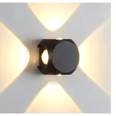 GENERICO - Lampara de pared Aplique LED 4 W Negro Luz Cálida