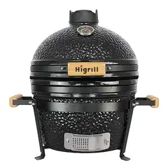 HIGRILL - Kamado 16 Negro Stone Clásico Para Sobre-Mesada Con Soporte - Funda - Herramientas