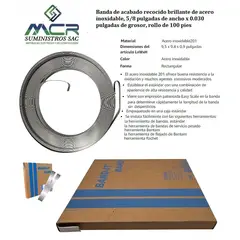 BAND IT - BANDA DE ACERO INOXIDABLE DE CINCO OCTAVO 58 X076MM 100PIES