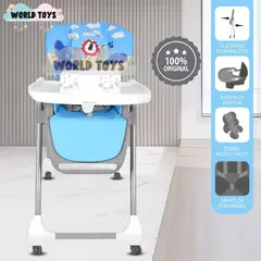 BABY - Silla de Comer «SWINTON» con Ruedas Edición Limitada Blue