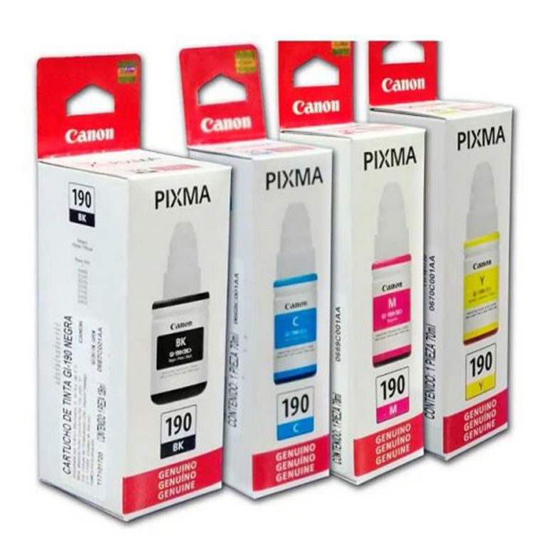 Kit Tinta Canon 190 Cyan Magenta Amarillo Negro