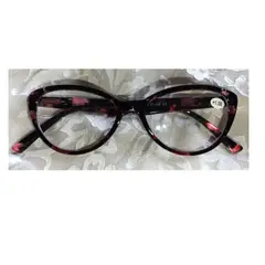 GENERICO - Montura de Lentes con Medida Lente de Gato +1 PL1939 Rojo