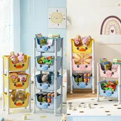 OEM - Organizador Kawaii 4 Niveles Modelo Chanchito Color Celeste