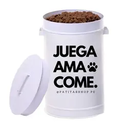GENERICO - Contenedor de alimentos para Perros y Gatos JUEGA AMA COME