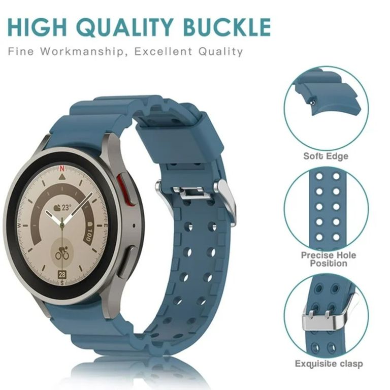 Correa Silicona con Relieve para Samsung Watch 7 - Azul Acero