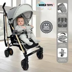 BABY - Coche Bastón Mango Giratorio «NAMILE» de Lujo Gray