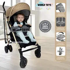 BABY - Coche Bastón Mango Giratorio «NAMILE» de Lujo Beige