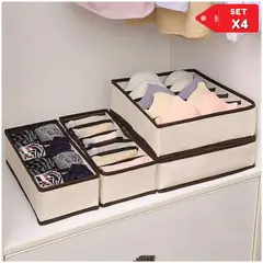 INSPIRA MARKET - Organizador de ropa interior polos medias plegable Set x4