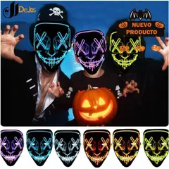 GENERICO - Máscara de purga de Halloween máscara de luz LED