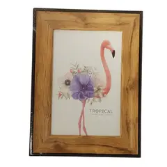 GENERICO - Marco color marrón con borde color nogal para fotos en tamaño 30x40