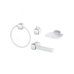 METUSA - Kits de Accesorios para Baño 4 Piezas Blanco Cromado