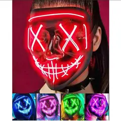 GENERICO - Máscara de purga de Halloween máscara de luz LED
