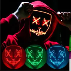 GENERICO - Máscara de purga de Halloween máscara de luz LED