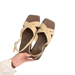BLWOENS - Zapatos Sandalias de verano para mujeres Zapatilla - Beige
