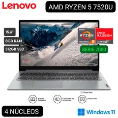 LENOVO - LAPTOP IDEAPAD 1 15AMN7 82VG004CLM 15.6" FHD AMD RYZEN 5 SERIE 7000 8GB RAM 512GB SSD W11